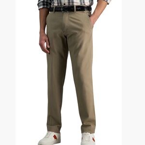 Haggar Ultimate Travel Khaki Straight Fit Flat Front Pants Men’s 38W 32L